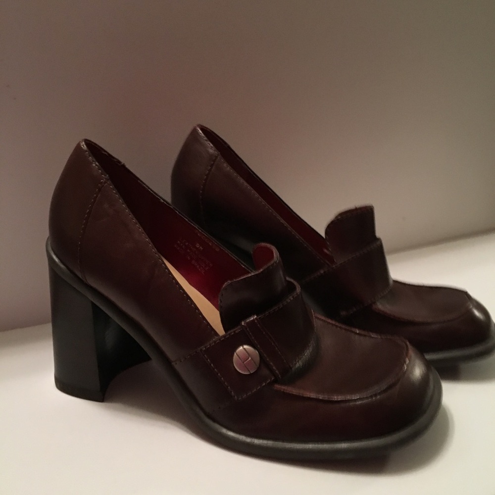 Tommy Hilfiger Brown Heeled Loafers